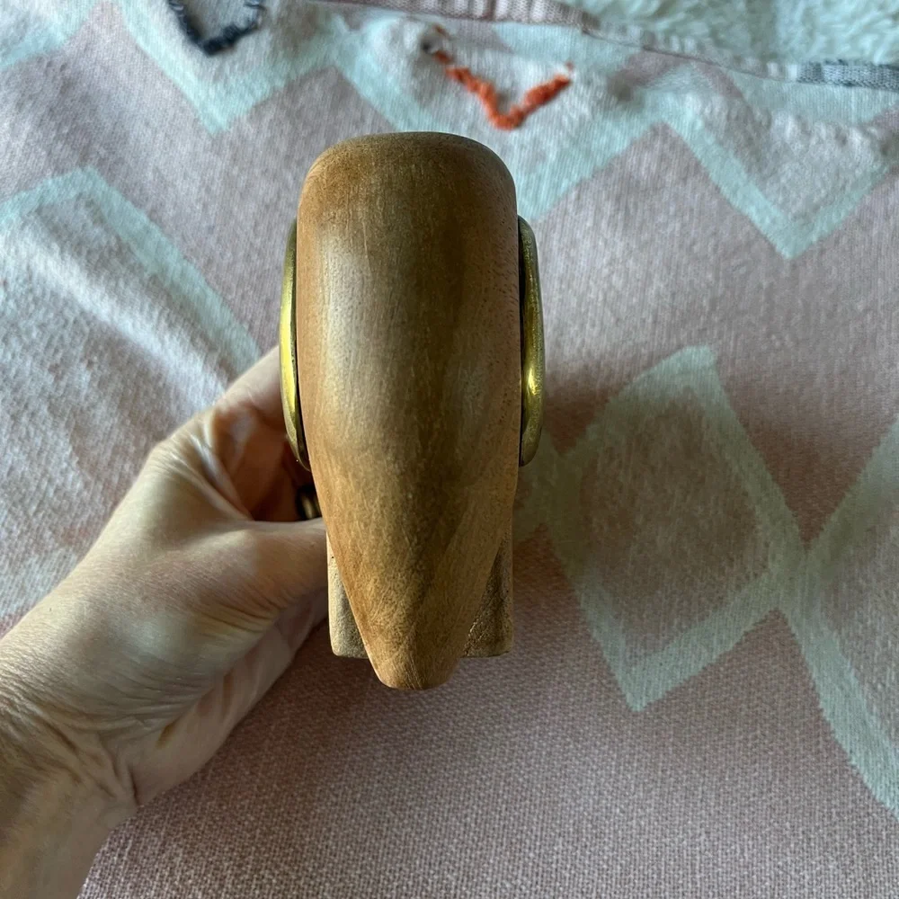 Crate&Barrel Brown Elephant with Gold Detail